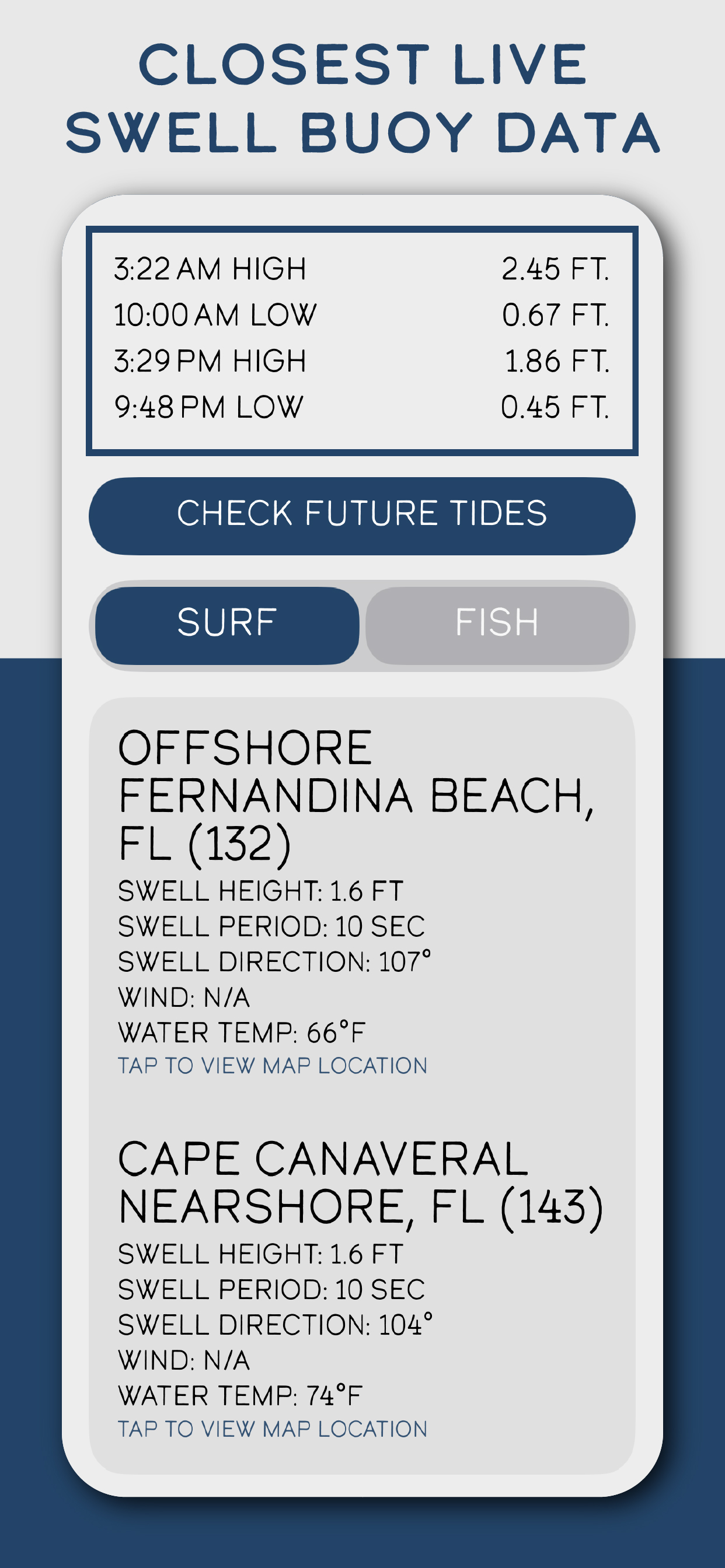 Closest Live Swell Buoy Data screenshot in Tide Buoy
