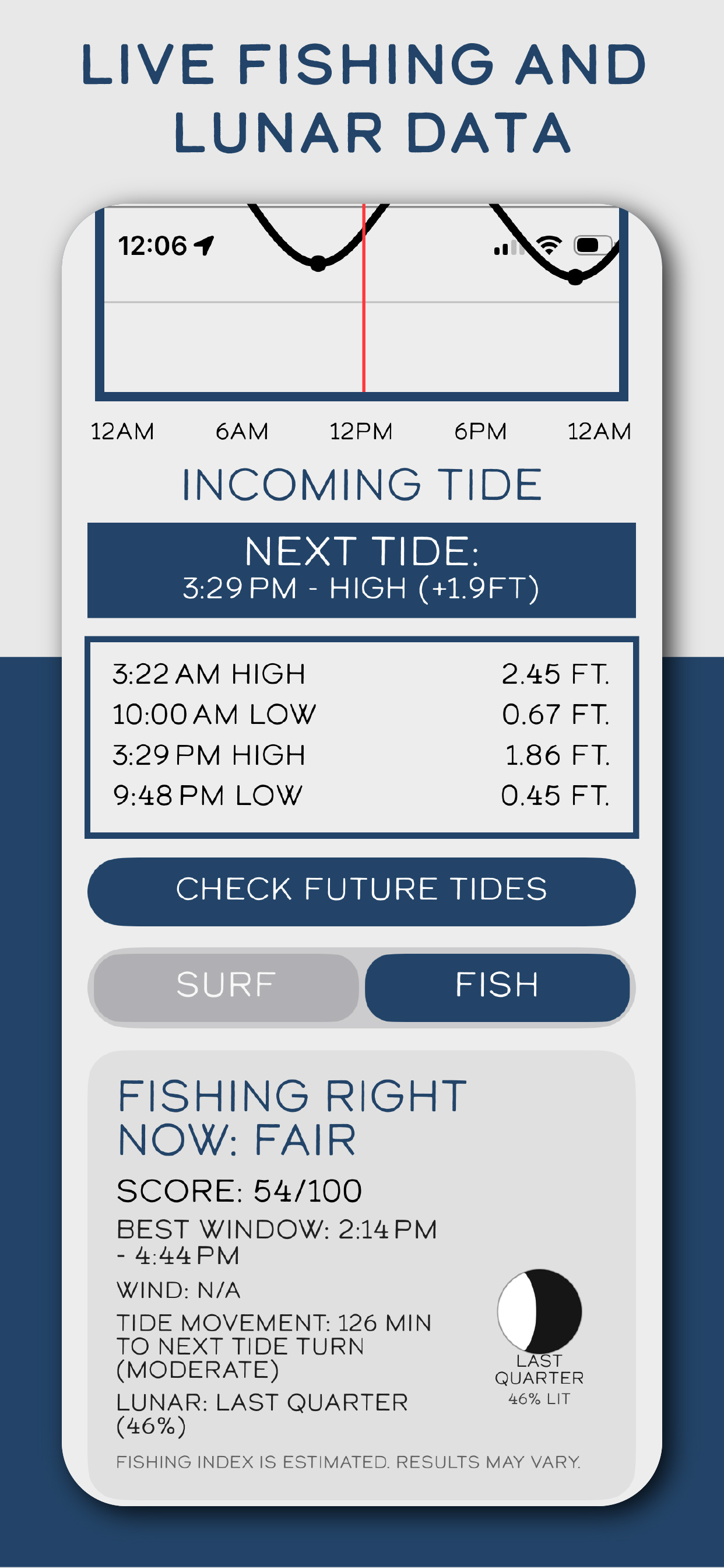 Live Fishing and Lunar Data screenshot in Tide Buoy